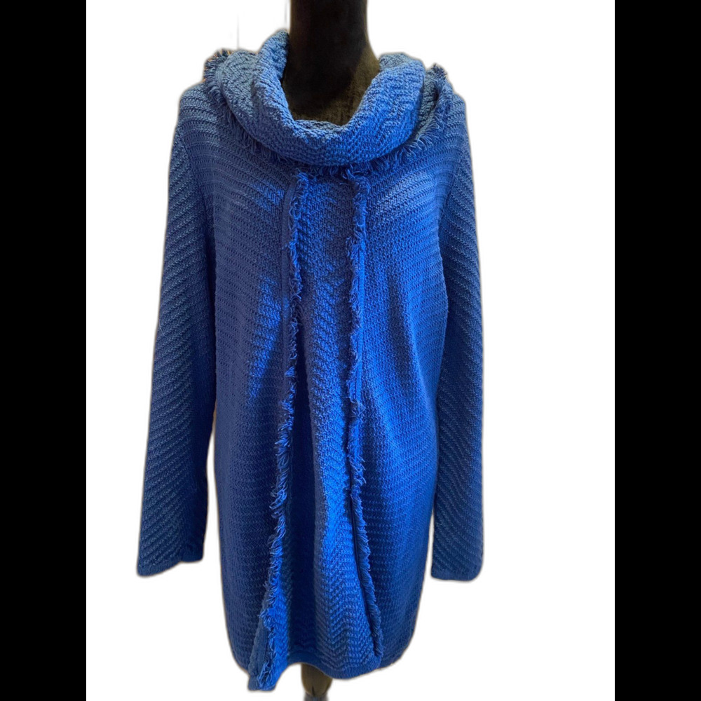 Style & Co  Sweater Dress Plus Size XXL or 2X Steely Blue Cowl Neck Winter‎